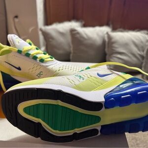 Nike Big Kids White and Neon Green Sneakers Fits 8.5 Women